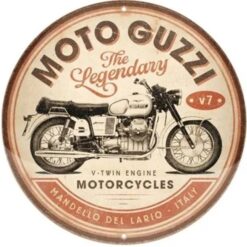 Round Sign - Moto Guzzi The Legendary
