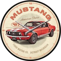 Wandklok - Ford Mustang - GT 1967 Red